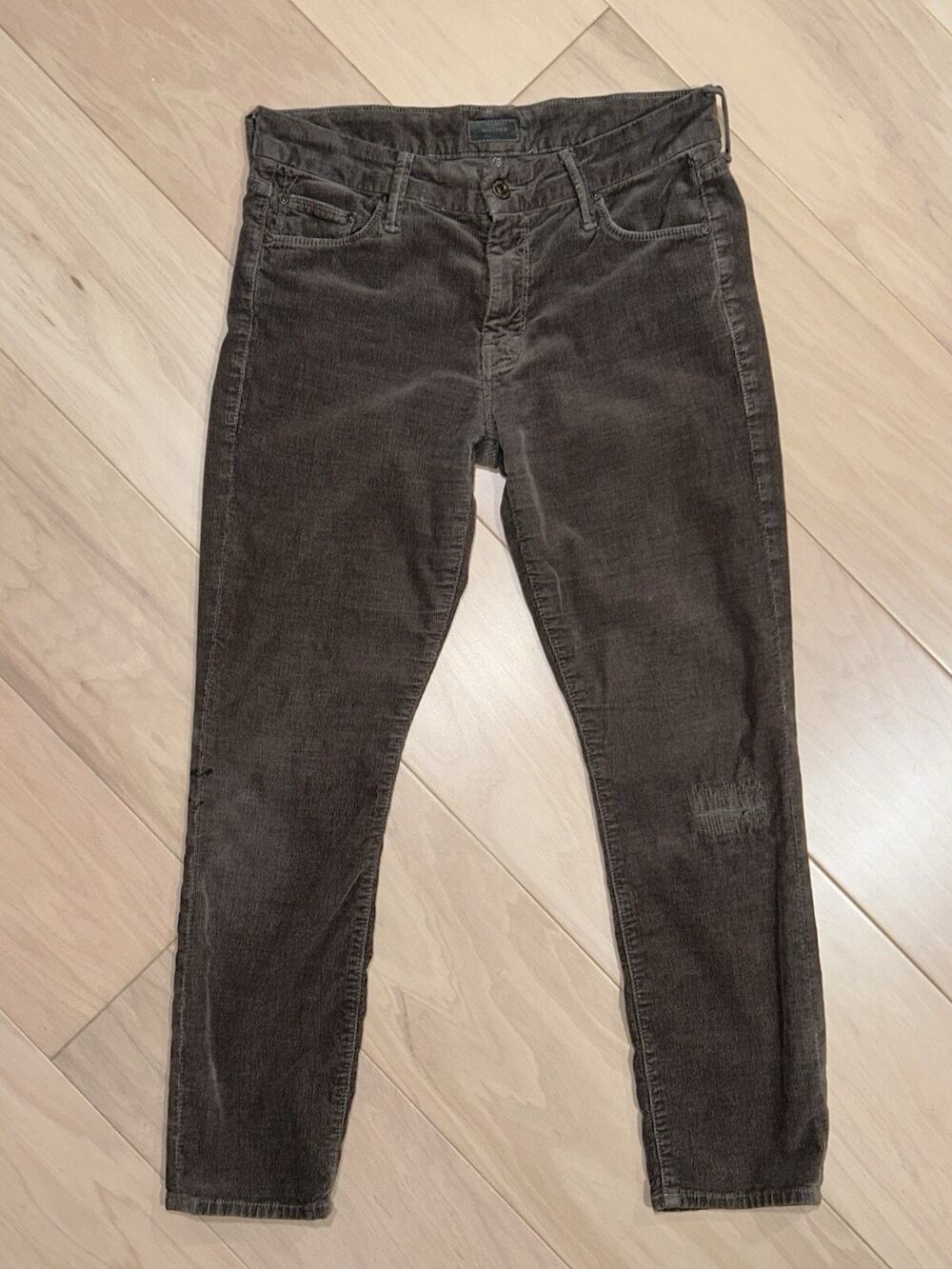Mother The Looker Crop In Hopstcotch Brown Corduroy Pants *Flaw Women’s 27